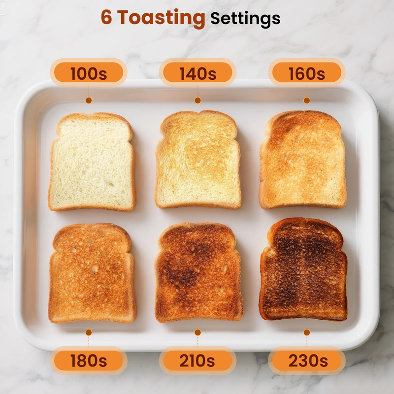 4 Slice Touchscreen Toaster Extra Wide 1.5in Slots Stainless Steel Timer Defrost5
