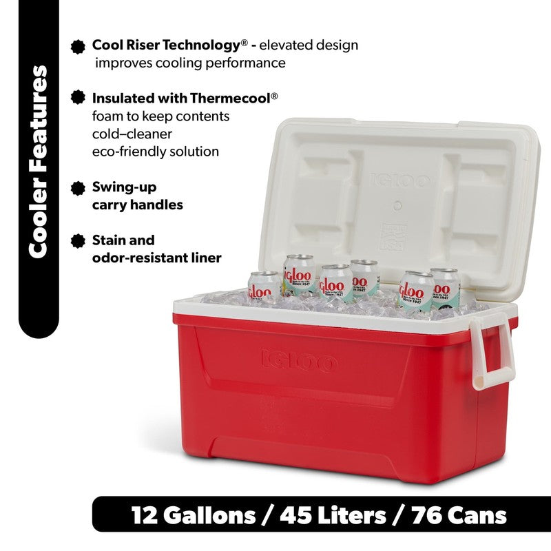 48 QT Laguna Ice Chest Cooler, Red10