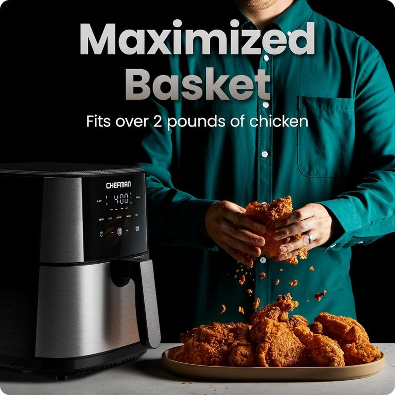 6QT Air Fryer TurboFry 5 in 1 450°F Hi Fry Bake Dehydrate Stainless Steel2