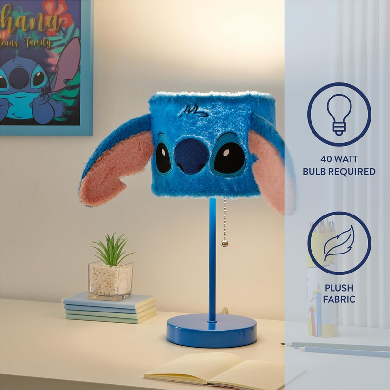 Disney Stitch Plush Table Lamp,15.5" Figural Lamp with Soft Shade & Pull Chain,K2