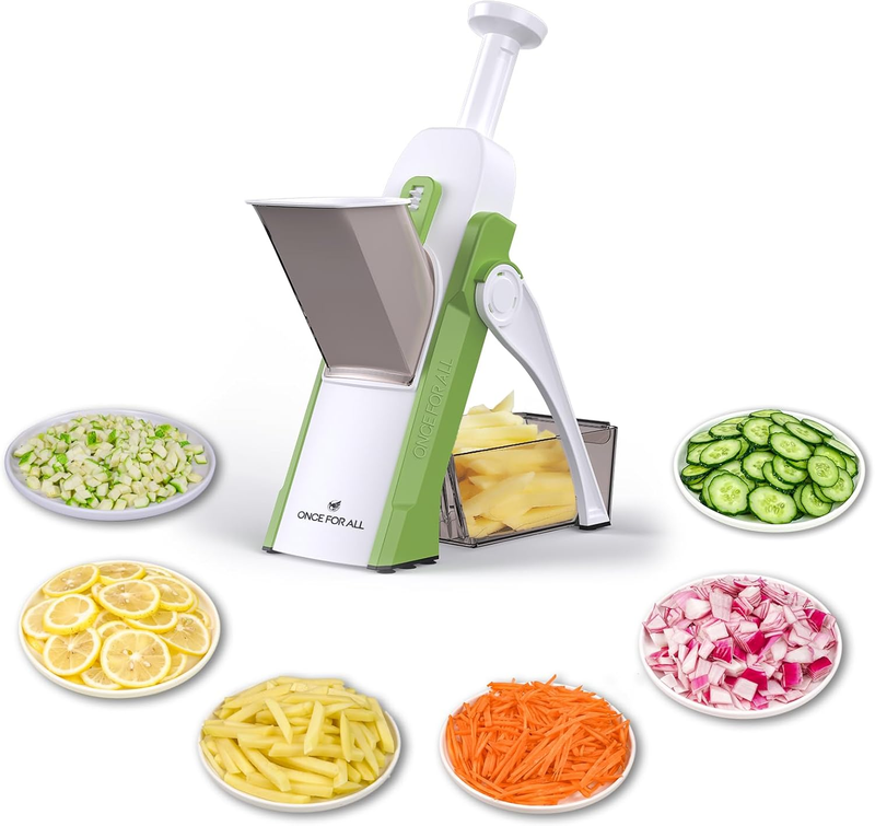 Safe Mandoline Slicer, Multi Vegetable Chopper, Potato Slicer for Kitchen, 4 Mod10