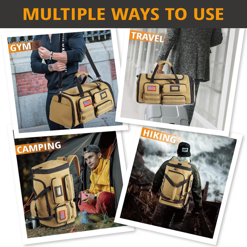58L Sports Travel Duffle Bag with Shoes Compartment,Water Resistant Sports Gym6