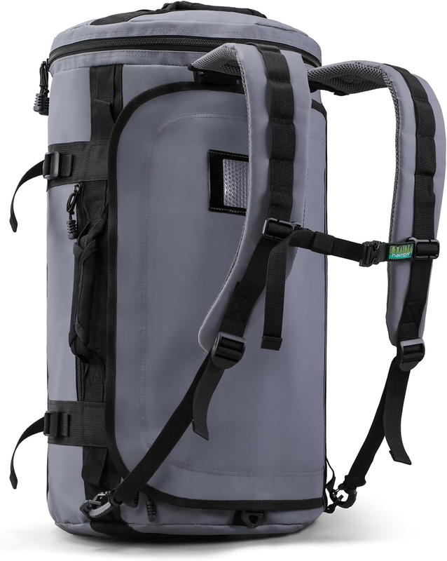 45L Duffle Bag Backpack Grey Travel Gym Water Resistant Shoes Compartment7