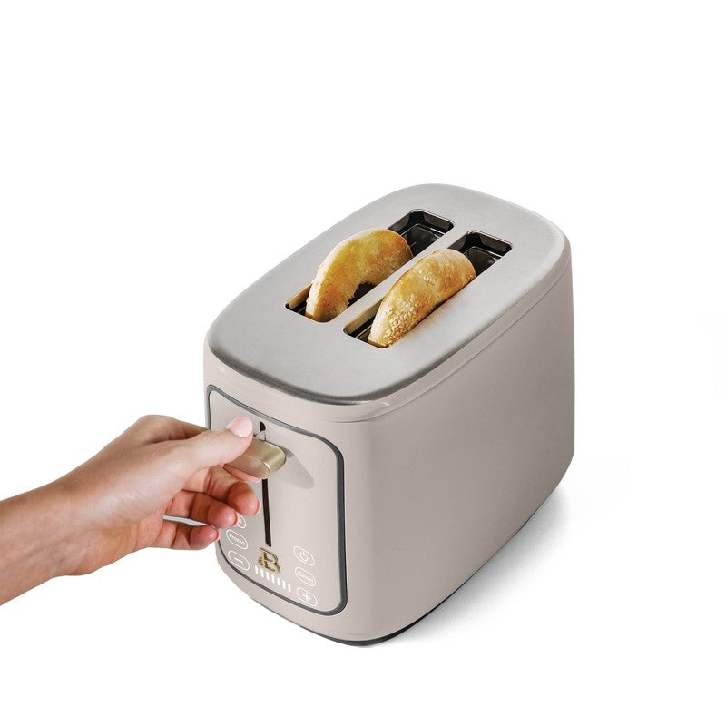 2 Slice Toaster with Touch Activated Display, Porcini Taupe by Drew Barrymore2