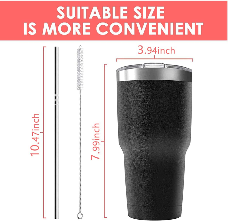 30oz Stainless Steel Tumbler 8 Pack Vacuum Insulated Travel Mug Black3