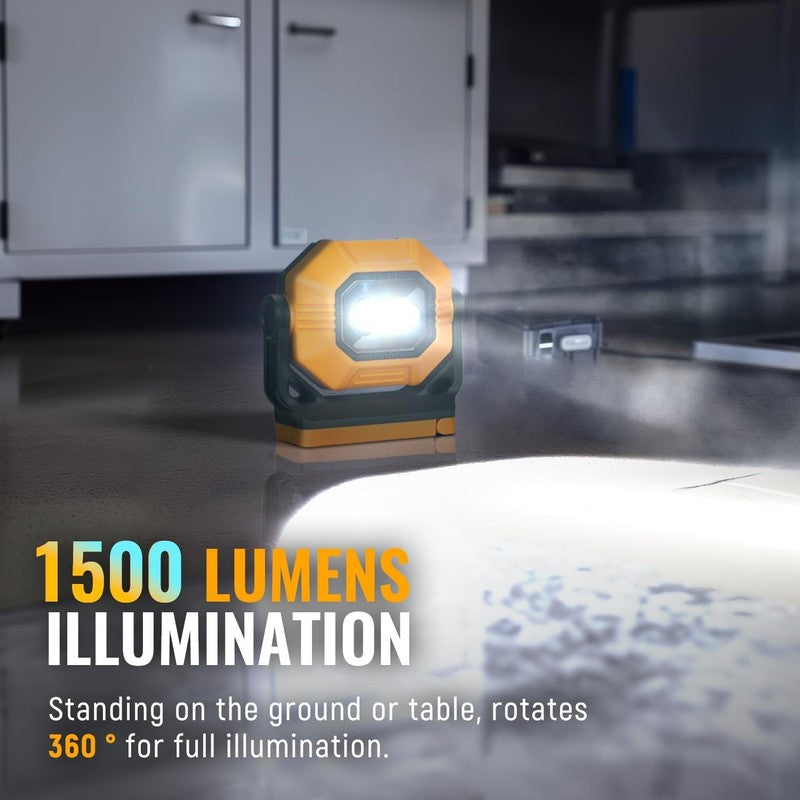 LED Rechargeable Work Light, 1500LM Portable COB Magnetic Lights with 3 Modes & 6