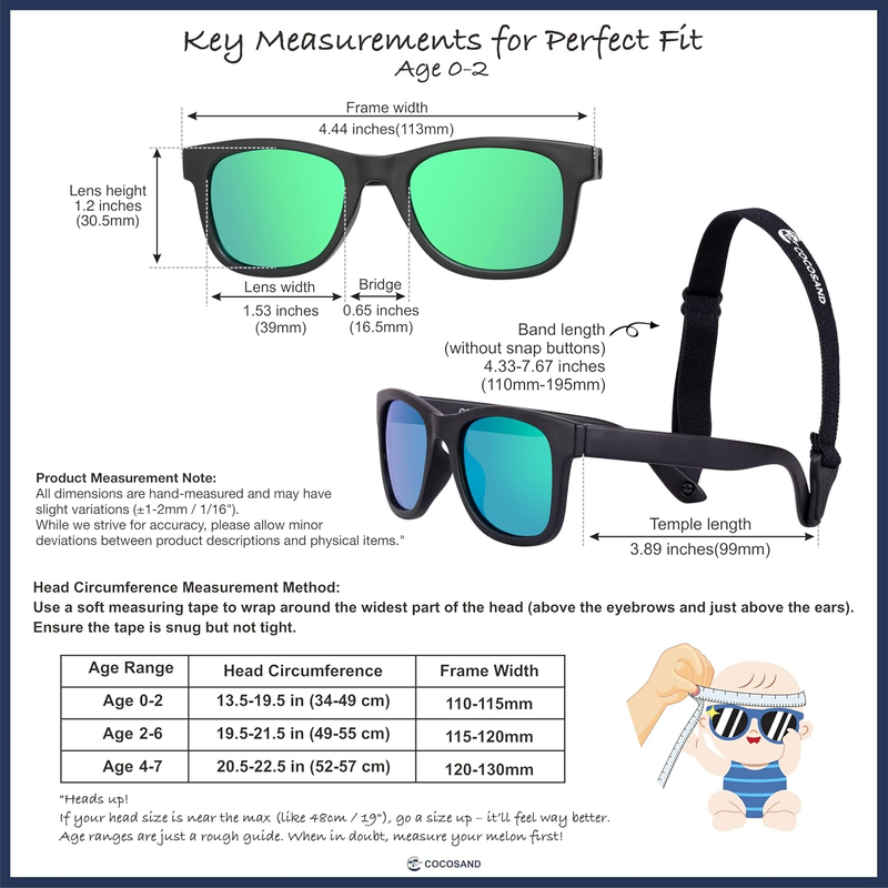   Polarized Baby Sunglasses UV400 Flexible Strap Infant Toddler 0 24 Months6