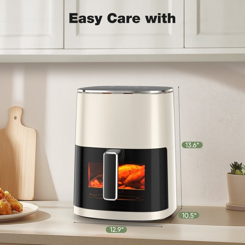 6QT Air Fryer w/ Window, 12-in-1, 400°F, Bake, Steam, Roast, Reheat, Beige1