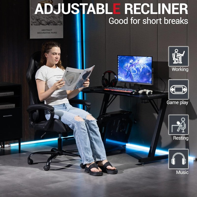 Massage Gaming Chair, Ergonomic PC Desk Chair with Headrest and Massage Lumbar S5