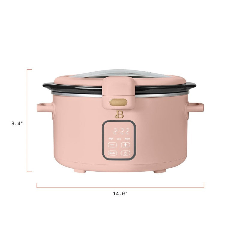 4 Qt Digital Slow Cooker with Hinged Locking Lid, Rose by Drew Barrymore9