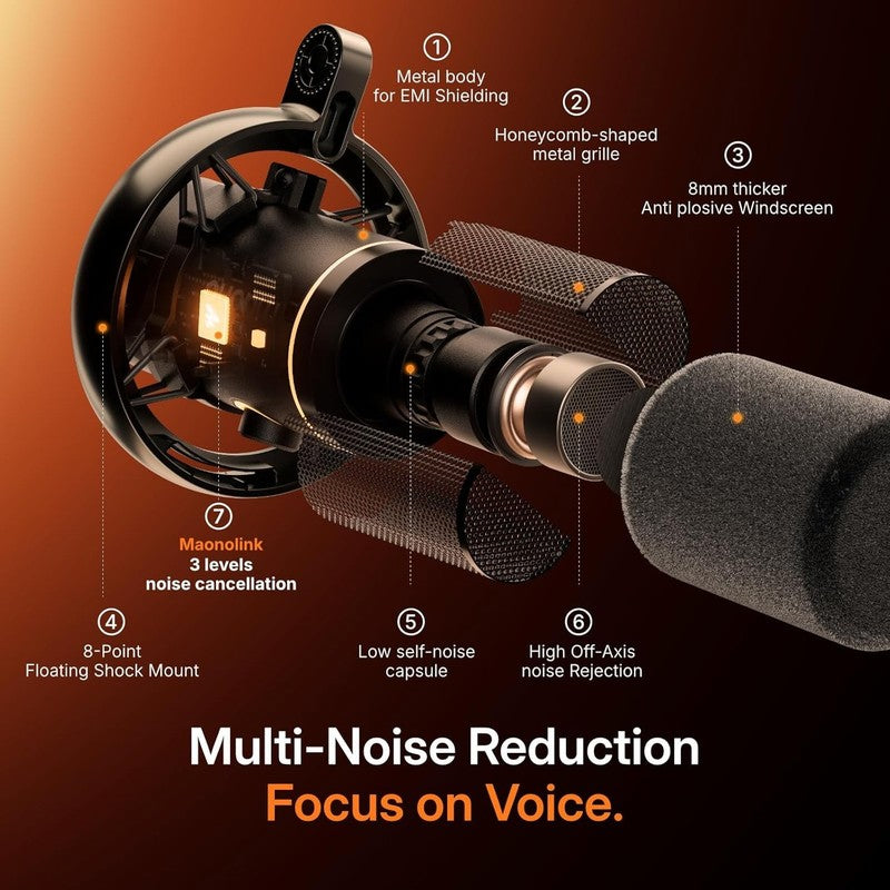 PD200W Hybrid Wireless Podcast Microphone for PC, Dynamic XLR USB Mic with Deskt4