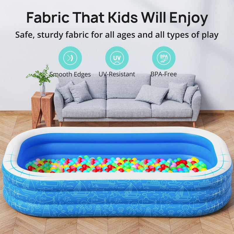 120x72x20 Inflatable Swimming Pool Large Family Kiddie Outdoor Pool7