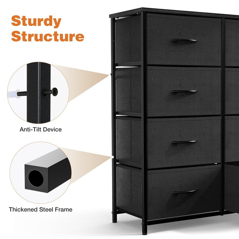 8-Drawer Fabric Dresser Storage Chest for Bedroom, Closet, Entryway, Storage Fur7