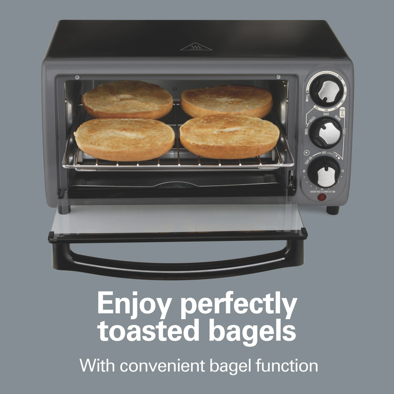 4 Slice Countertop Toaster Oven with 5 Versatile Cooking Modes, Grey6