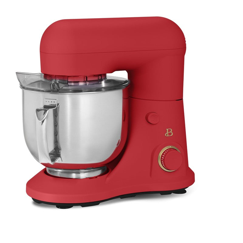 Beautiful 5.3 QT Stand Mixer w/ Flat Beater, Dough Hook by Drew Barrymore Red6
