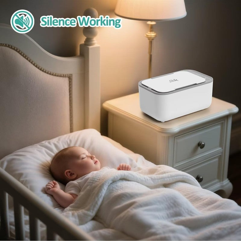 Baby Wipe Warmer 3 Level Temp Control Silent Heating Large White6