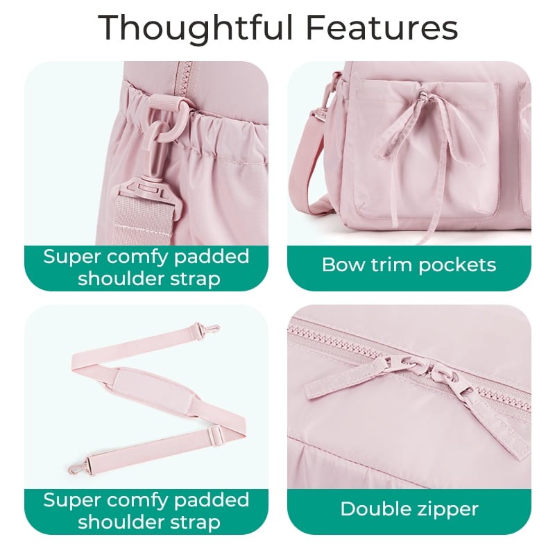 Travel Duffel Bag for Women, Carry on Weekender Bags with Bowtie, Water Resistan4