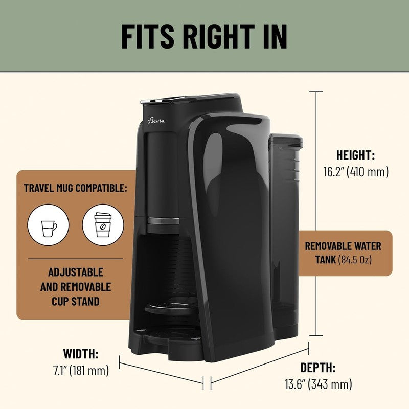 Aroma Brewer Single Serve Coffee Maker for Lattes Tea Hot & Iced Black8