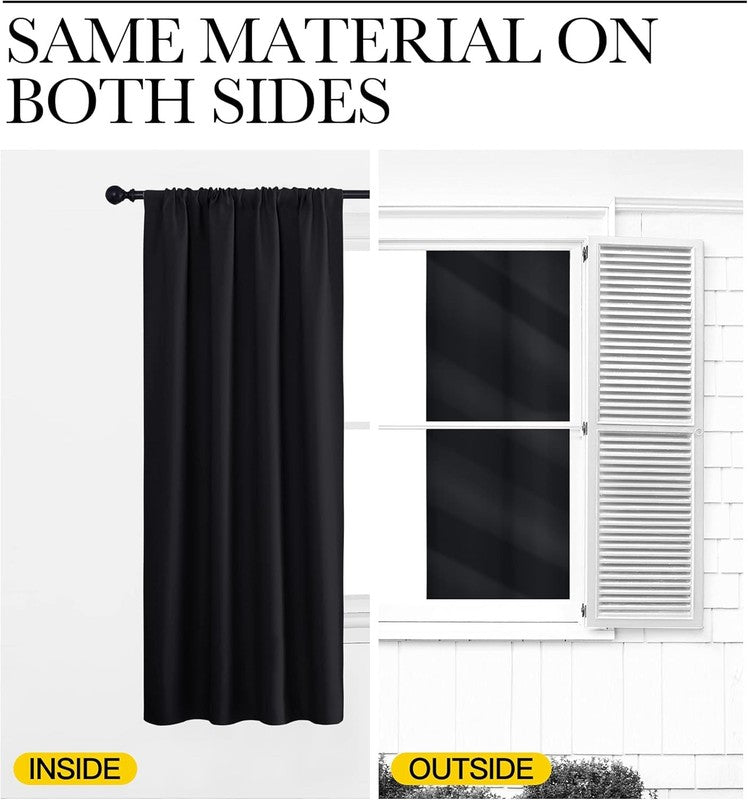 Halloween Black Blackout Curtains - Thermal Insulated Drapes (2 Panels, 42x63)2