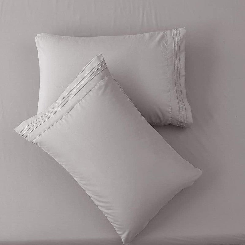 Luxury 1800 Thread Count Microfiber Queen Sheets Set   Grey, 16" Deep Pocket3