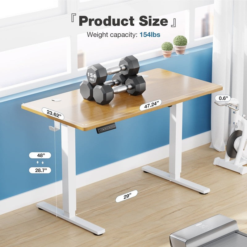 Ergonomic Electric Standing Desk, 48x24" Adjustable Height for Home Office2