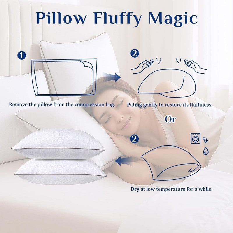 Bed Pillows Standard Size Set of 4, Cooling, Supportive, Down Alternative7