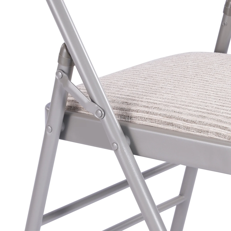 2 Pack Folding Chairs with Padded Cushion and Back Metal Foldable Chairs with Cu1