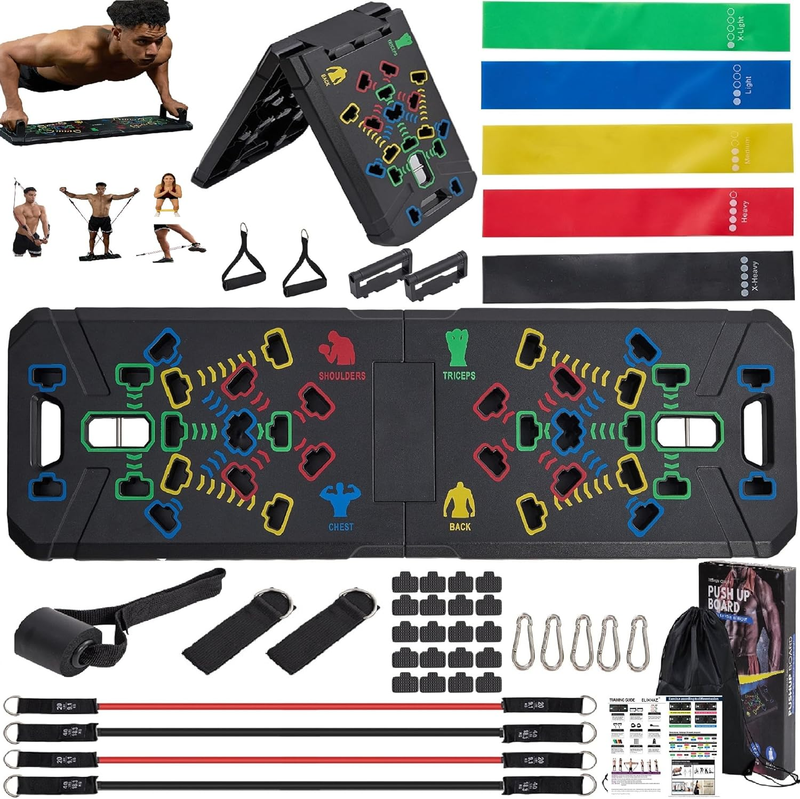 25 in 1 Portable Push Up Board Gym Kit Foldable Workout Set with Accessories0