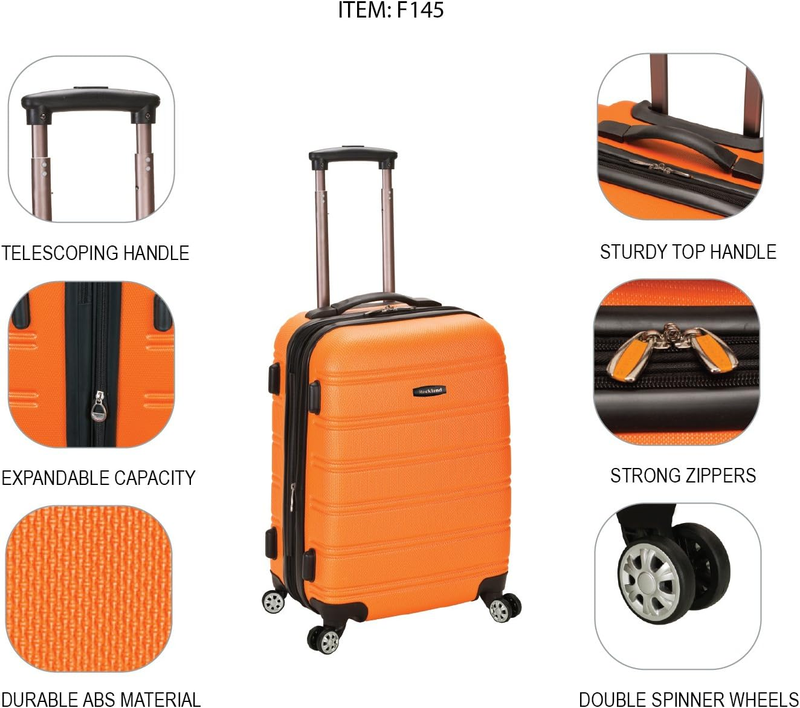 Melbourne Hardside Expandable Spinner Wheel Luggage, Carry-On 20", Orange5