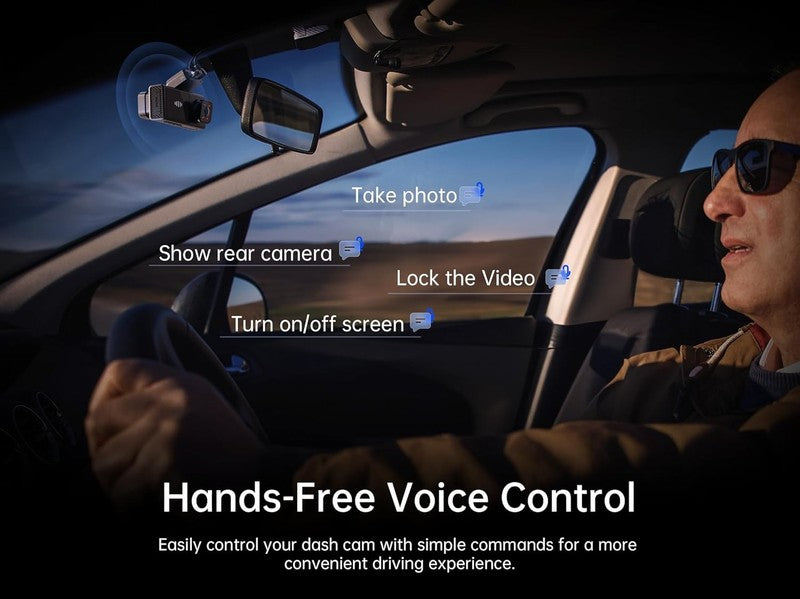 4K 3-Channel Dash Cam Front/Rear Inside WiFi APP ADAS 64GB Card 24H Parking7