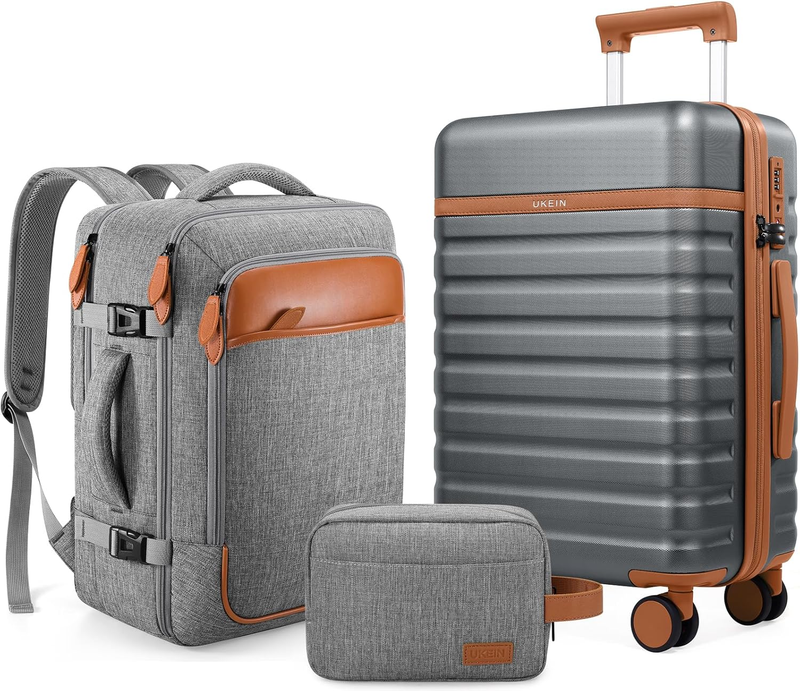 3 Piece Luggage Set 20" Carry On Spinner Hardside Suitcase w/ TSA Lock Grey9