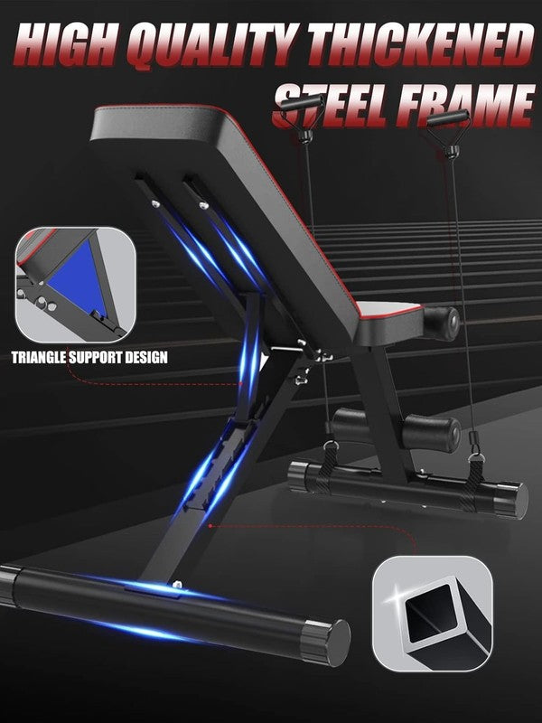 Adjustable Weight Bench, Foldable Incline/Decline Bench Press for Home Gym4