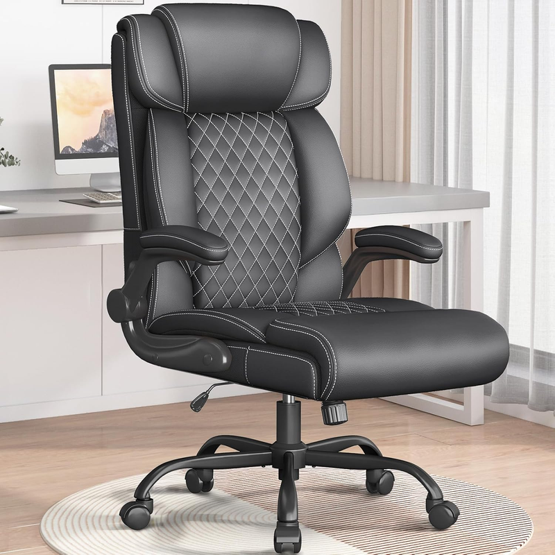 Executive High Back Office Chair Big Tall Ergonomic Leather Black8