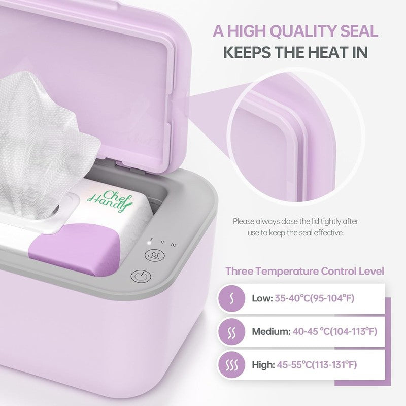 Wipe Warmer Adjustable Temp Silent Heating Large Capacity Purple3