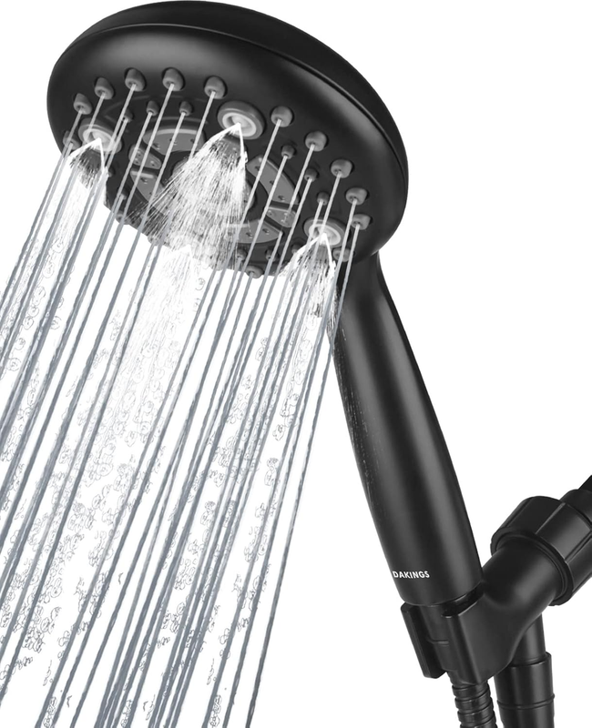 6-Mode High Pressure 5" Handheld Shower Head Set w/ 60" Stainless Hose Black8