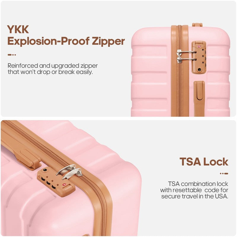 Carry on Luggage Set 3 Piece Hard Shell Luggage Sets with YKK Zipper Spinner Whe2