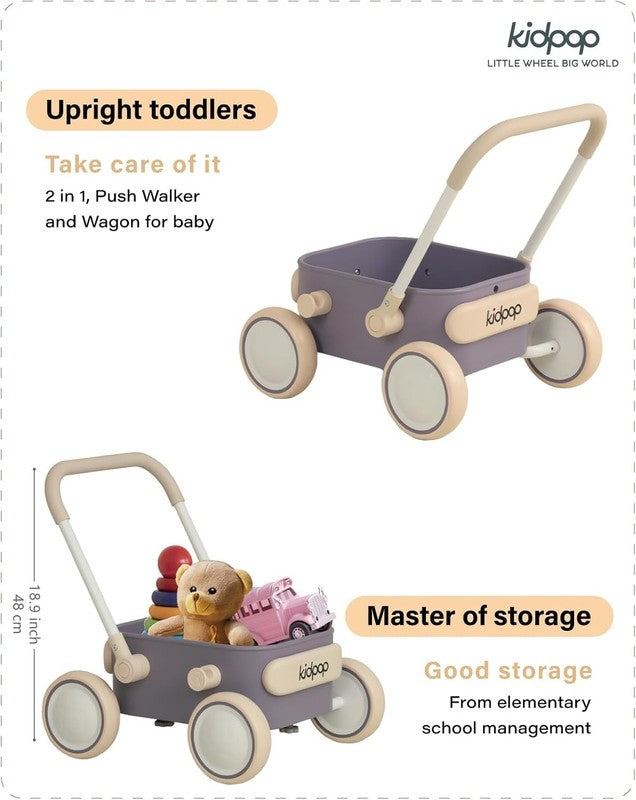 Toddler Push & Pull Wagon Walker 7mo 4yr Birthday Gift Purple2