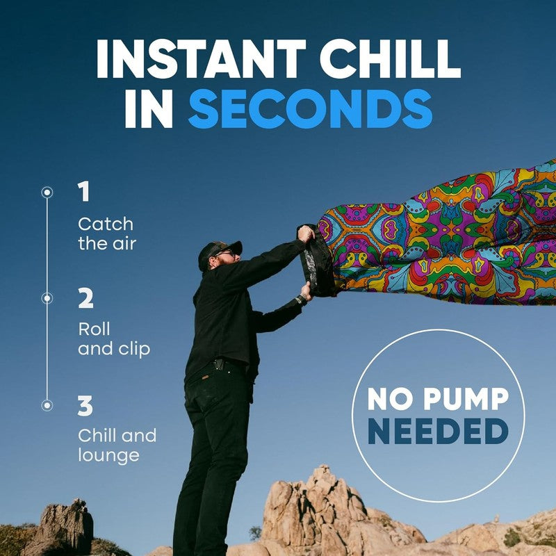 Shwaggins Inflatable Couch   No Pump Setup, Ripstop Polyester, Stability Pegs, F2