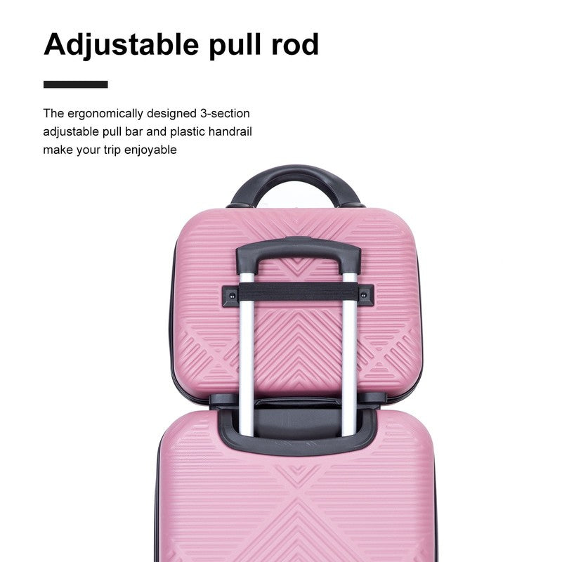 Stylish 4 Piece Pink Hardside Luggage Set with Spinner Wheels   Lightweight5