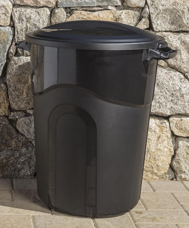 32 Gal Heavy Duty Plastic Trash Can w/ Lid & Handles for Indoor Outdoor Use7
