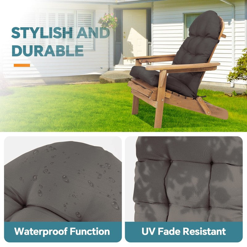 Adirondack Chair Cushion, 49X20 Inch Patio Gray Seating Cushion, 2 Count3