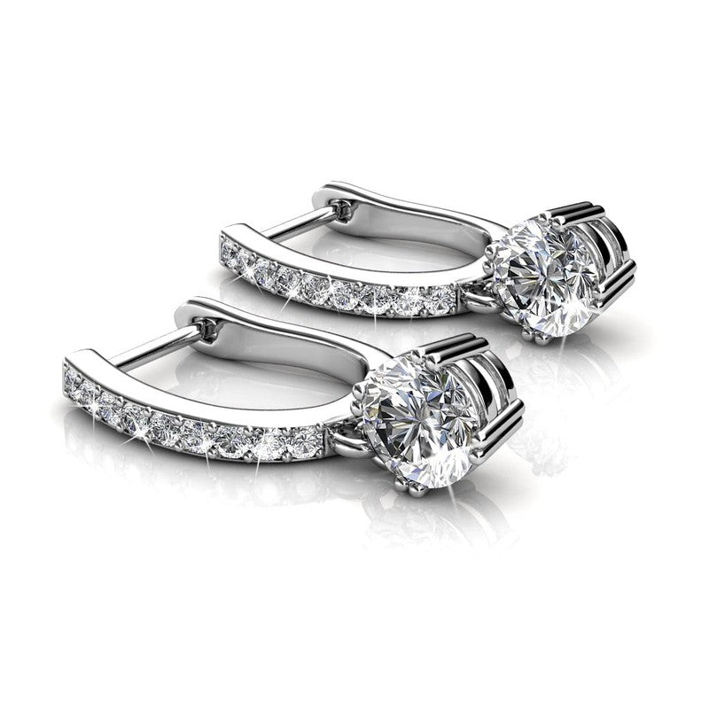 Mckenzie 18K White Gold Plated Drop Dangle Earrings with Crystals for Women6