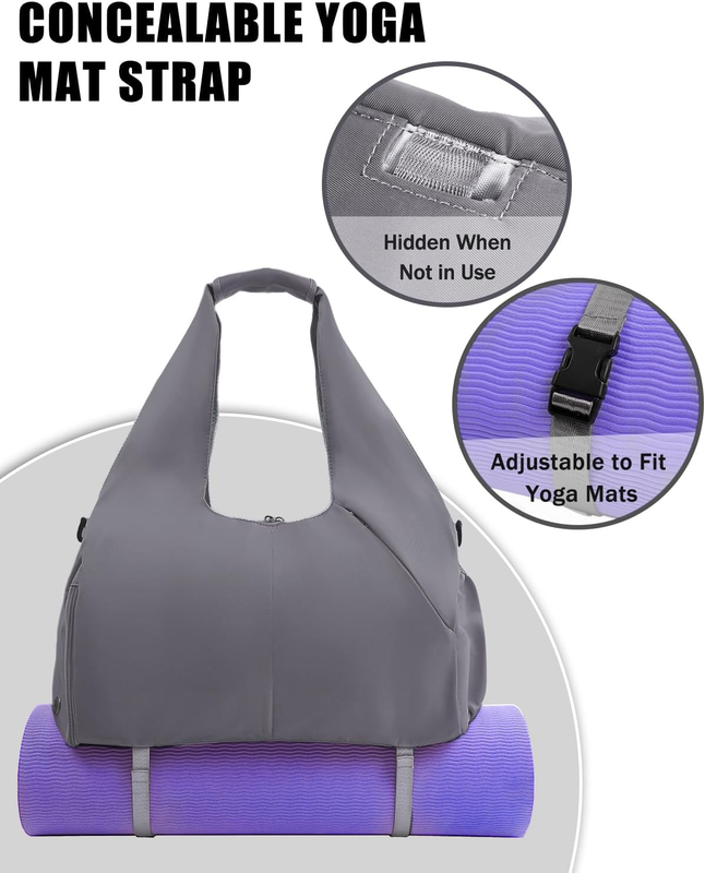 Gym Bag for Women with Shoe Compartment Yoga Mat Bag with Wet Pocket and Water B2