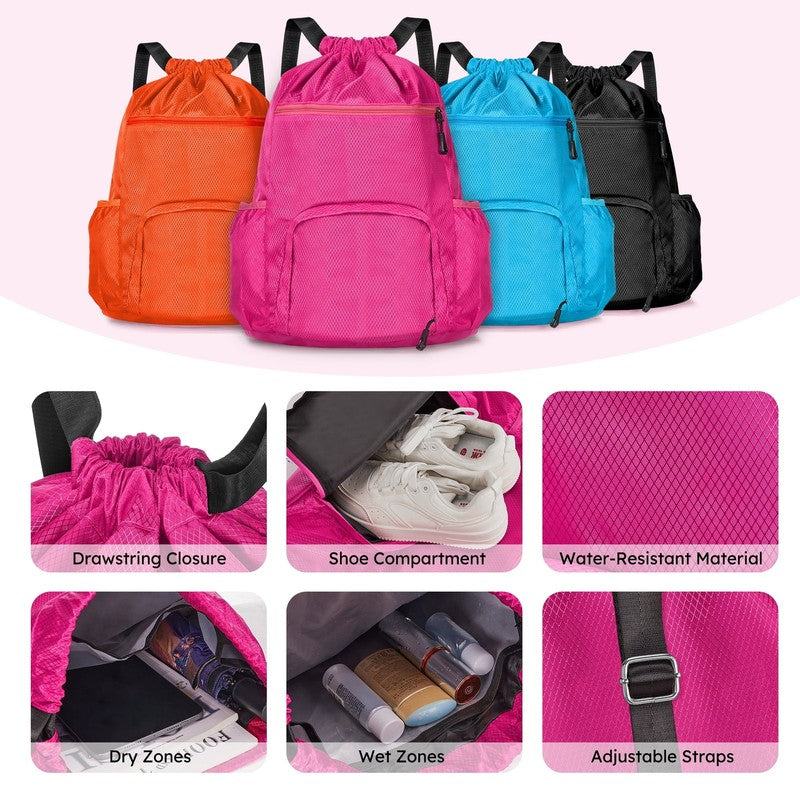 10 Piece Luggage Set Hardside Spinner Suitcase 28 24 20 Inch Backpack Rose Red6