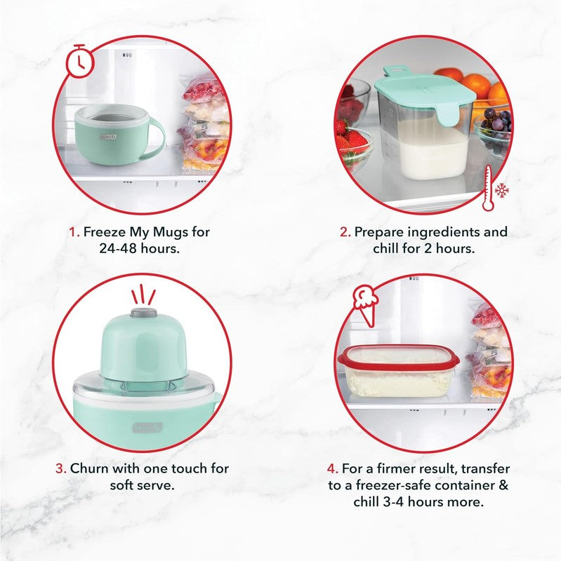 My Mug Aqua Ice Cream Maker: Soft Serve & Gelato Machine with 2 Bowls4