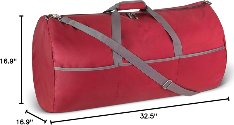Large 150L Foldable Duffel Bag Nylon Travel Storage Zipper Red Bag5
