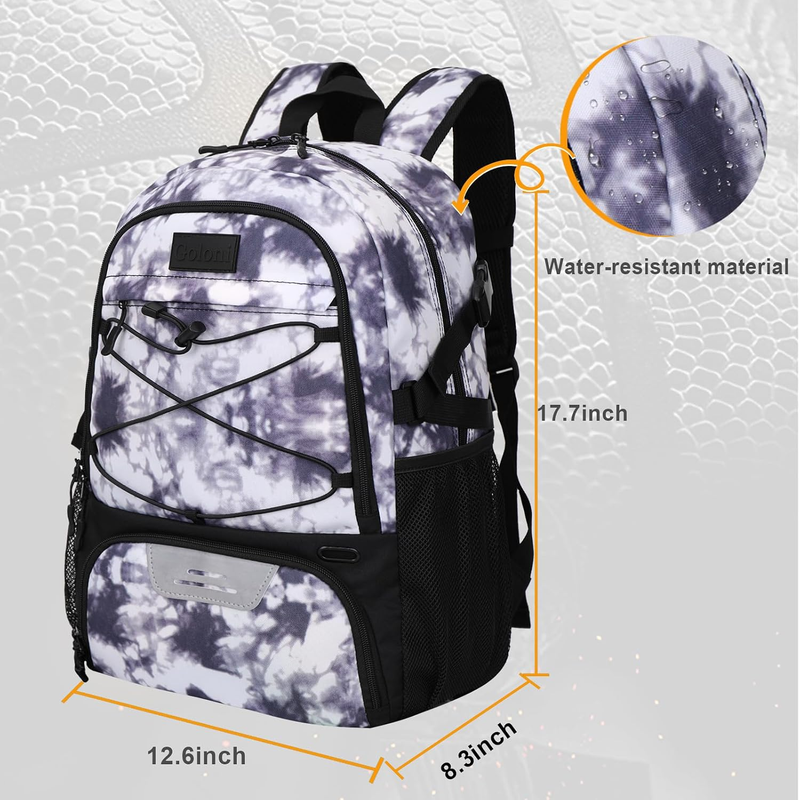 Soccer Basketball Backpack w/ Ball & Shoe Compartment Sports Travel Bag3