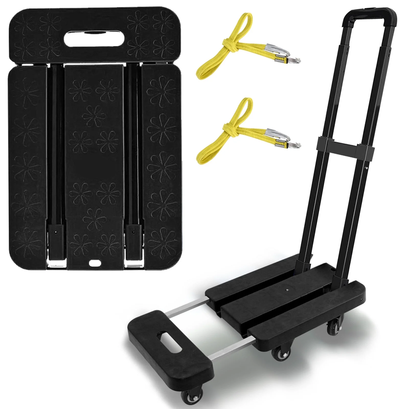 BAOKALER Folding Hand Truck 500Lb Capacity Heavy Duty Dolly Cart Black0