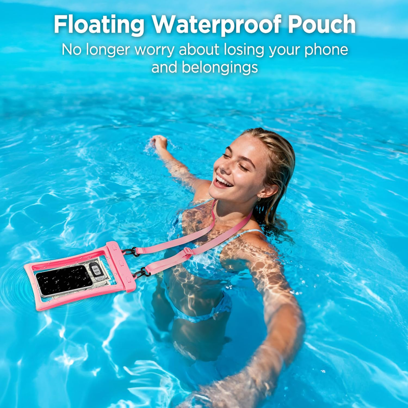 Floatable Phone Pouch 2 Pack Waterproof IPX8 Travel Beach Bag1