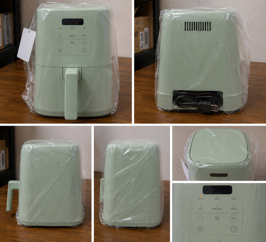 4Qt Slim Air Fryer Ceramic Nonstick 6 Presets 3.3Lb Seaglass